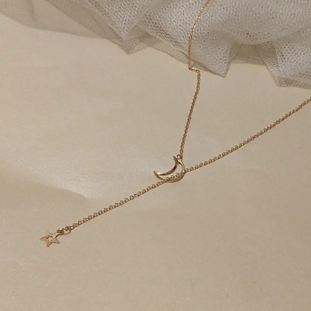 Gold Moon and Star Y Necklace! - Picture 4 of 8